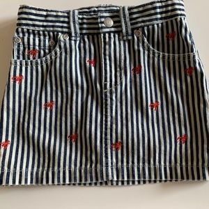 Ralph Lauren Girls’ Striped Denim Mini Skirt Sz 5